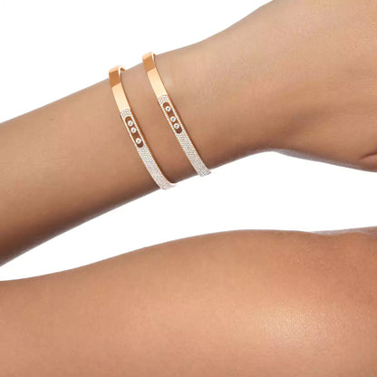 [Amore Jewels]Move Noa Rose Gold Pavé Diamond Bangle Bracelet