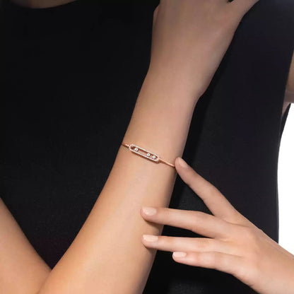 [Amore Jewels]Move Pavé Diamond Bangle Bracelet M