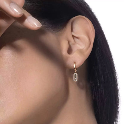 [Amore Jewels]Move Uno Single Diamond Hoop Earring