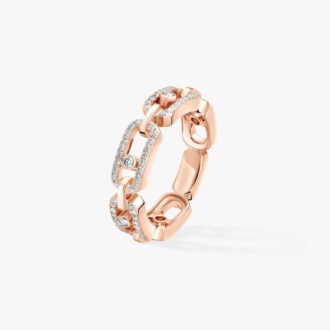 [Amore Jewels]Move Link Pave_-Set Diamond Ring in Gold