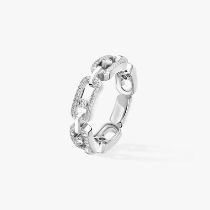 [Amore Jewels]Move Link Pave_-Set Diamond Ring in Gold
