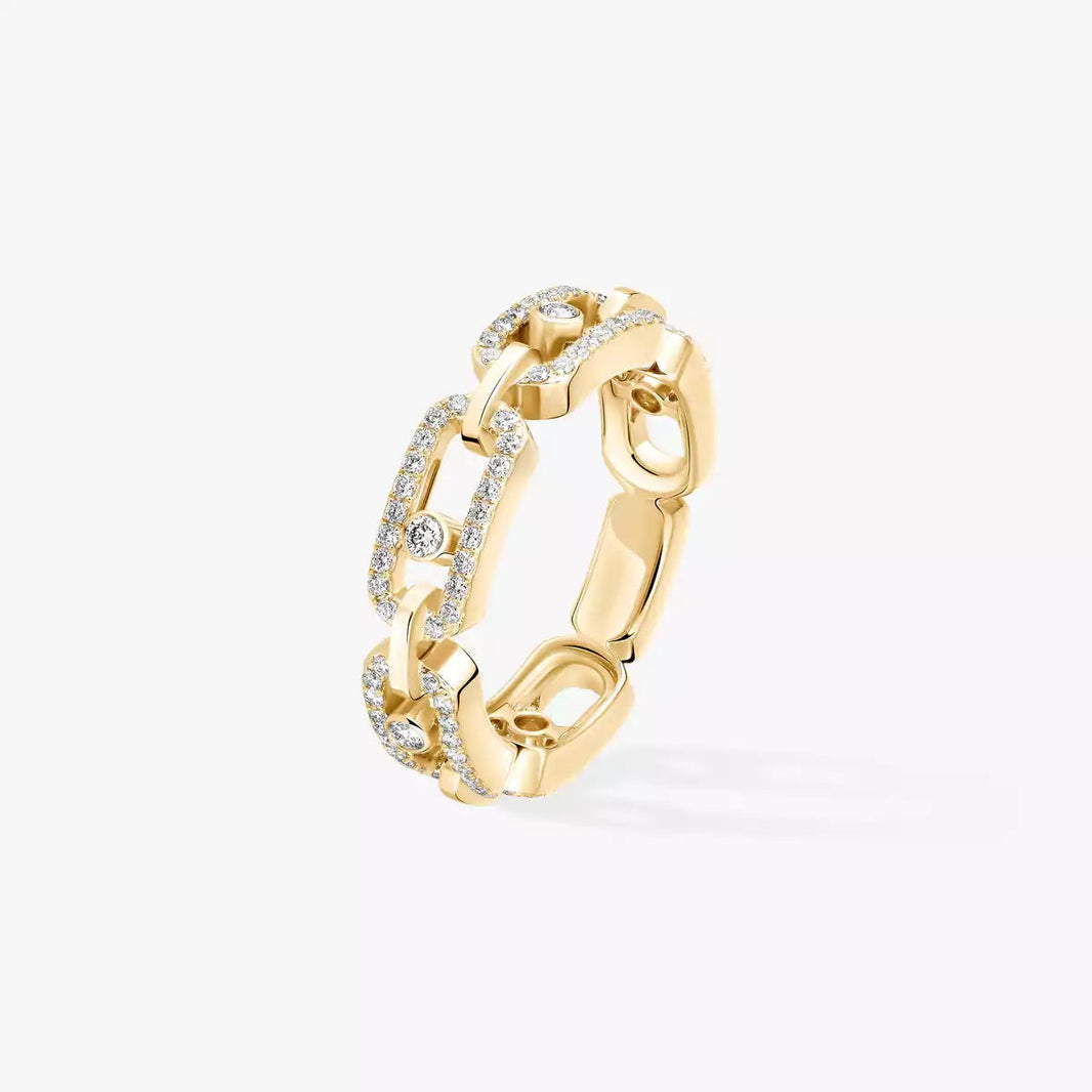 [Amore Jewels]Move Link Pave_-Set Diamond Ring in Gold