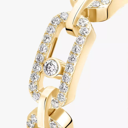 [Amore Jewels]Move Link Pave_-Set Diamond Ring in Gold
