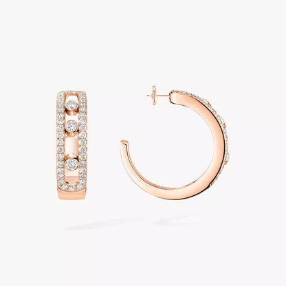 [Amore Jewels]Diamond Pave_ Hoop Earrings Move