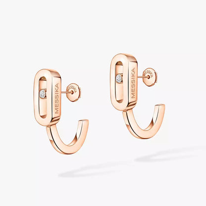 [Amore Jewels]Diamond Mini Hoop Earrings Move Classique