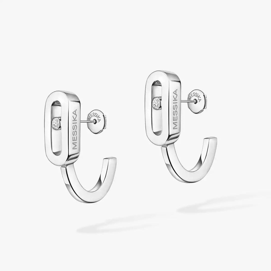 [Amore Jewels]Diamond Mini Hoop Earrings Move Classique