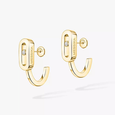 [Amore Jewels]Diamond Mini Hoop Earrings Move Classique