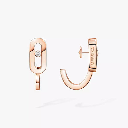 [Amore Jewels]Diamond Mini Hoop Earrings Move Classique