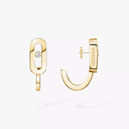 [Amore Jewels]Diamond Mini Hoop Earrings Move Classique