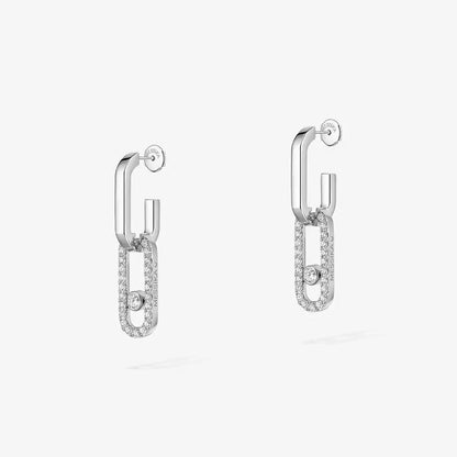[Amore Jewels]Move Link Diamond Earrings