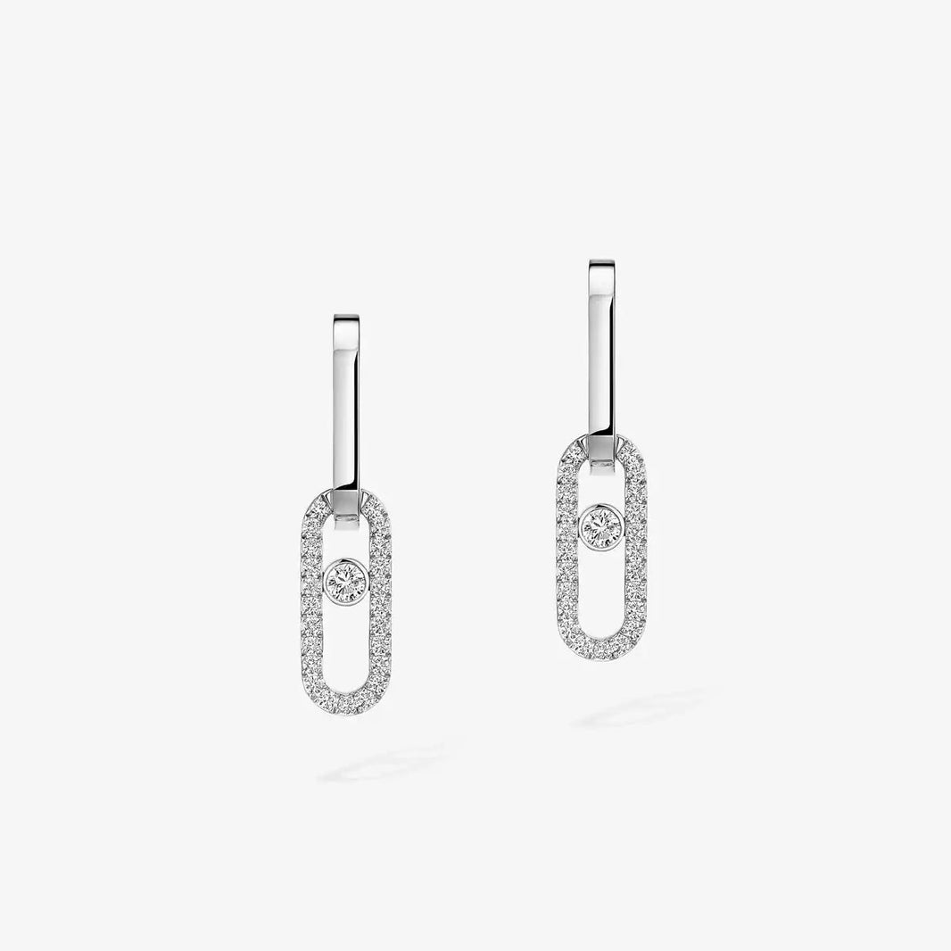 [Amore Jewels]Move Link Diamond Earrings