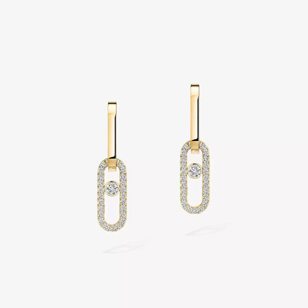 [Amore Jewels]Move Link Diamond Earrings