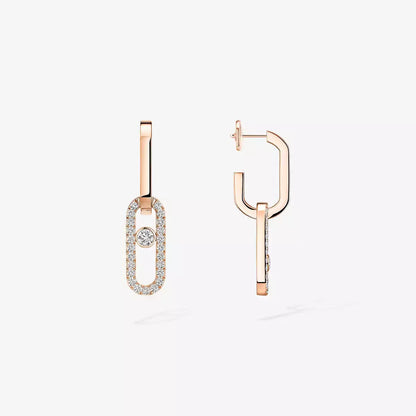 [Amore Jewels]Move Link Diamond Earrings