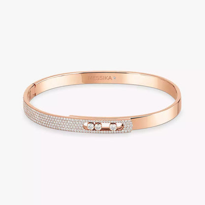 [Amore Jewels]Move Noa Rose Gold Pavé Diamond Bangle Bracelet