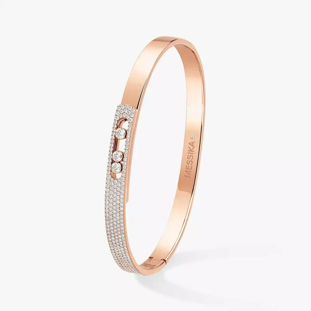 [Amore Jewels]Move Noa Rose Gold Pavé Diamond Bangle Bracelet