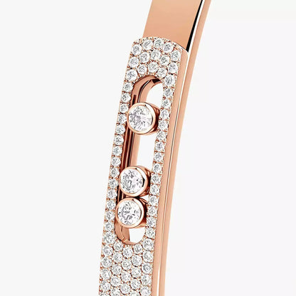 [Amore Jewels]Move Noa Rose Gold Pavé Diamond Bangle Bracelet