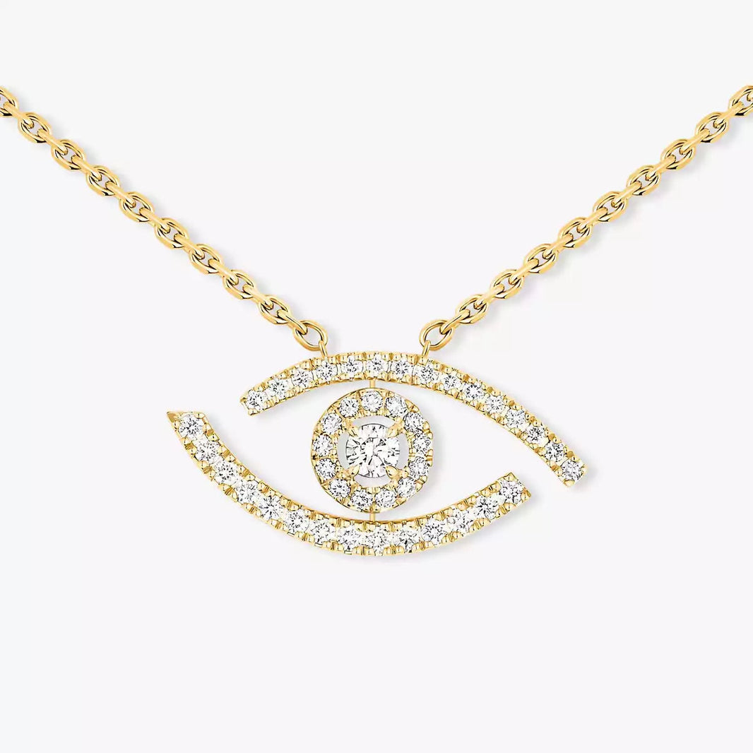 [Amore Jewels]Pave_ Diamond Necklace Lucky Eye