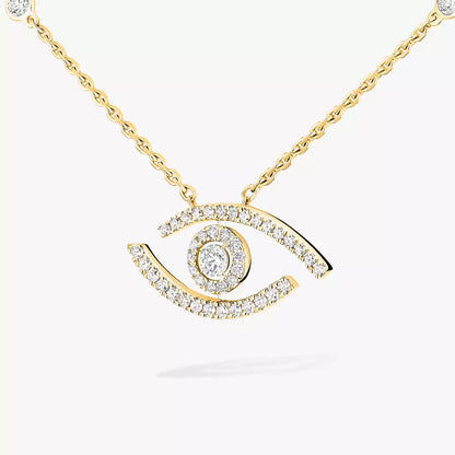 [Amore Jewels]Pave_ Diamond Necklace Lucky Eye