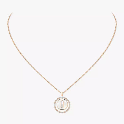 [Amore Jewels]Lucky Move Diamond Necklace in Rose Gold and White Mother-of-Pearl