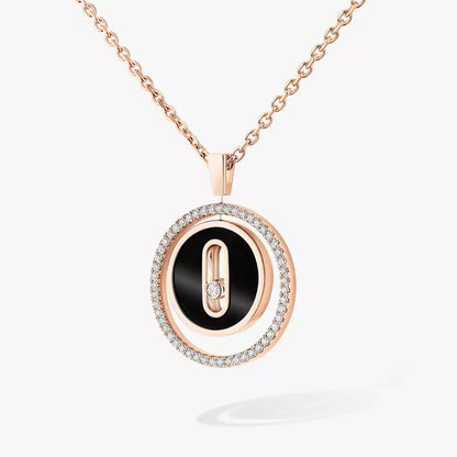 [Amore Jewels]Lucky Move Diamond Necklace in Rose Gold and White Mother-of-Pearl