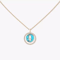 [Amore Jewels]Lucky Move Diamond Necklace in Rose Gold and White Mother-of-Pearl