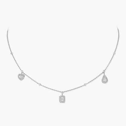 [Amore Jewels]My Twin Diamond Necklace in Silver