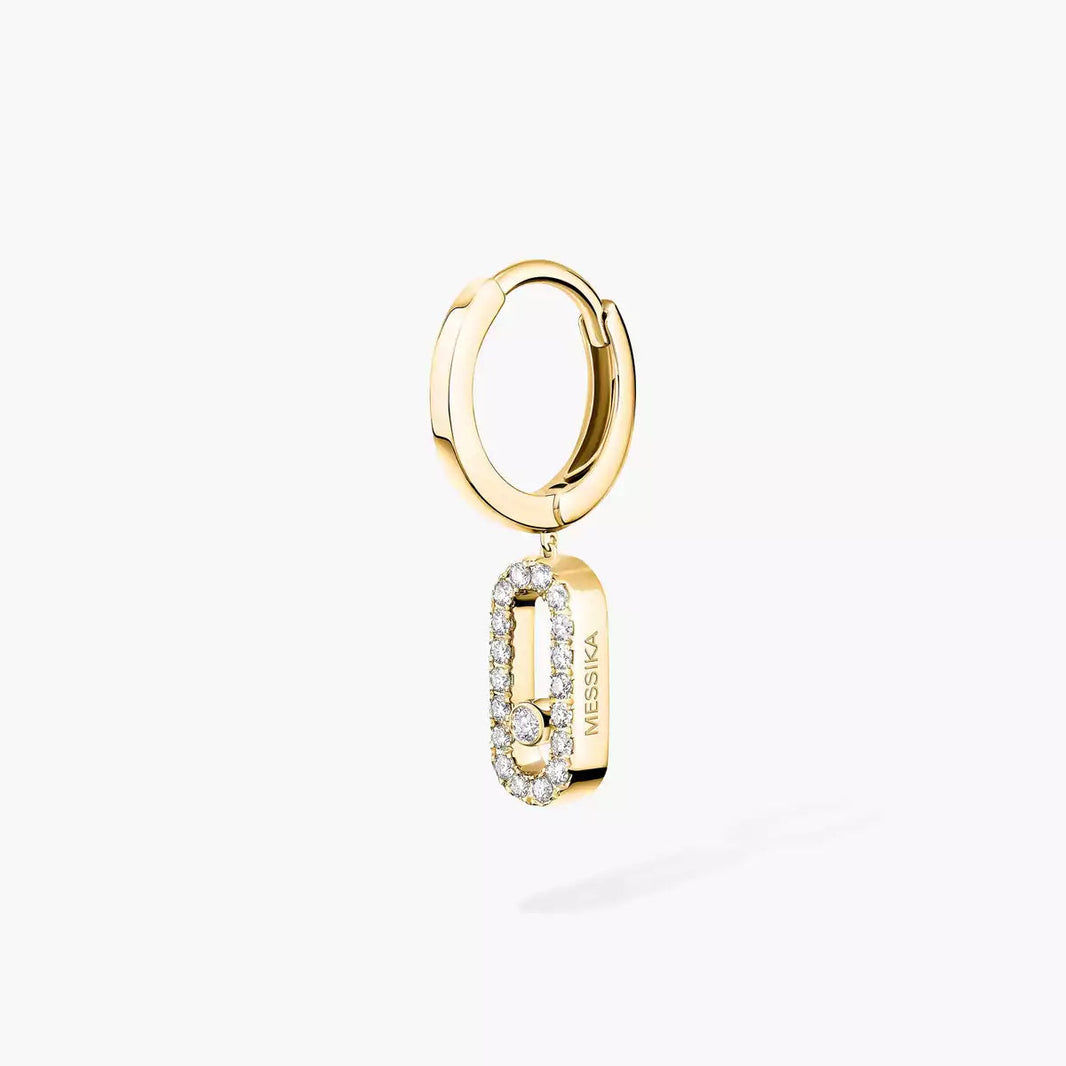 [Amore Jewels]Move Uno Single Diamond Hoop Earring