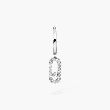 [Amore Jewels]Move Uno Single Diamond Hoop Earring