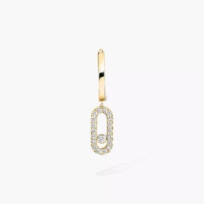 [Amore Jewels]Move Uno Single Diamond Hoop Earring