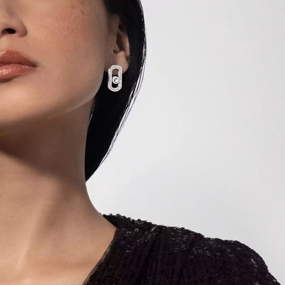 [Amore Jewels]So Move Pave_-Set Diamond Earrings in Silver