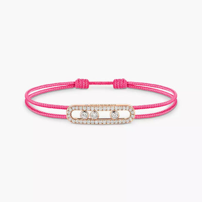 [Amore Jewels]Messika Care(s) pink cord pavé bracelet