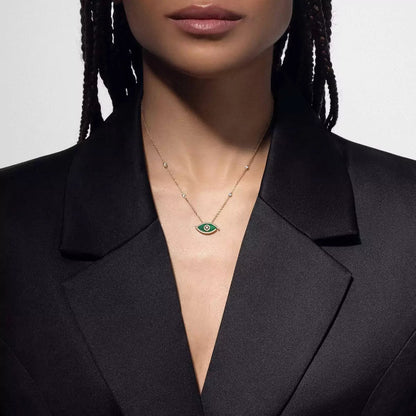 [Amore Jewels]Lucky Eye Diamond Necklace in Rose Gold and Turquoise