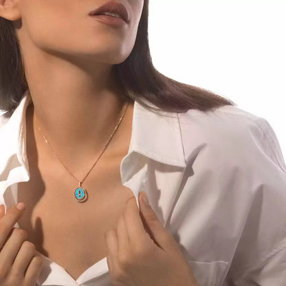 [Amore Jewels]Lucky Move Diamond Necklace in Rose Gold and White Mother-of-Pearl