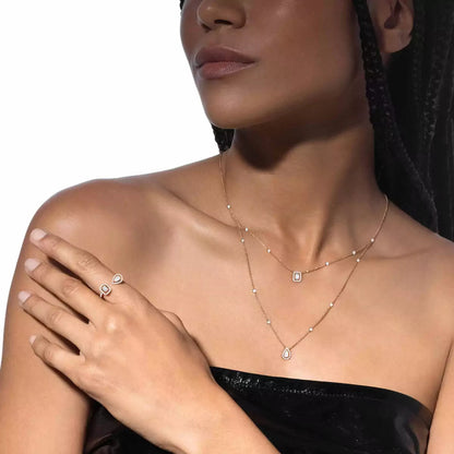 [Amore Jewels]Diamond Necklace My Twin 2 Rows
