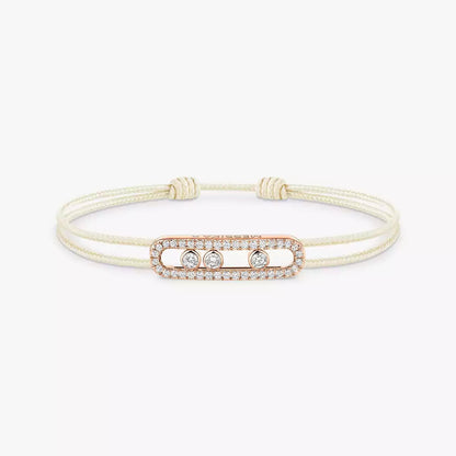 [Amore Jewels]Messika Care(s) pink cord pavé bracelet