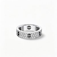[Amore Jewels]LOVE RING 5.5MM DIAMONDS PAVED CERAMIC