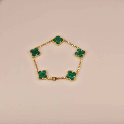 [Amore Jewels] CLOVER 5 MOTIF MALACHITE BRACELET COLLECTION