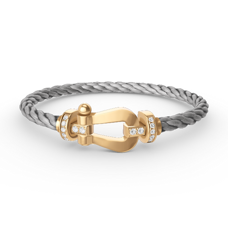 [Amore Jewels]FORCE LARGE HORSESHOE HALF DIAMOND BRACELET GOLD