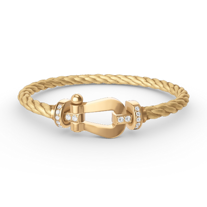 [Amore Jewels]FORCE LARGE HORSESHOE HALF DIAMOND BRACELET GOLD