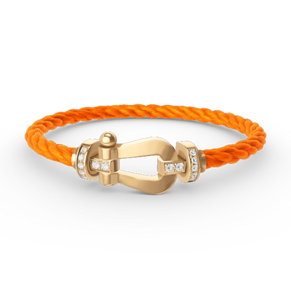 [Amore Jewels]FORCE LARGE HORSESHOE HALF DIAMOND BRACELET GOLD