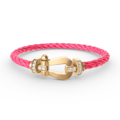 [Amore Jewels]FORCE LARGE HORSESHOE HALF DIAMOND BRACELET GOLD
