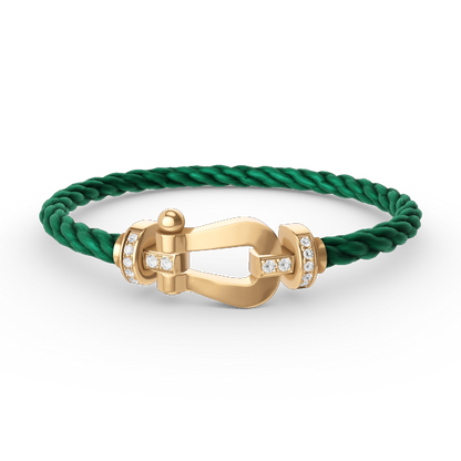 [Amore Jewels]FORCE LARGE HORSESHOE HALF DIAMOND BRACELET GOLD