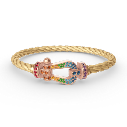 [Amore Jewels]FORCE LARGE HORSESHOE  COLORED DIAMOND BRACELET ROSE GOLD