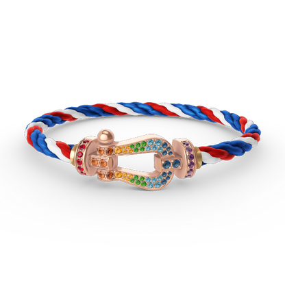 [Amore Jewels]FORCE LARGE HORSESHOE  COLORED DIAMOND BRACELET ROSE GOLD