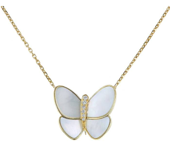 [Amore Jewels]BUTTERFLY GOLD MOP DIAMOND NECKLACE
