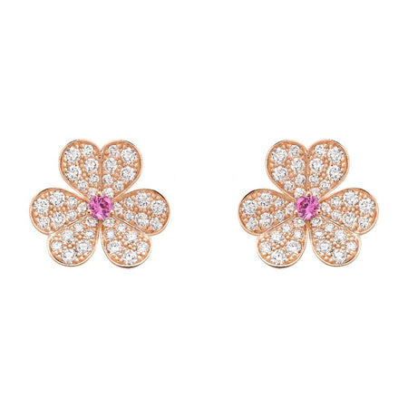 [Amore Jewels]FRIVOLE PINK GOLD FLOWER DIAMOND EARRINGS