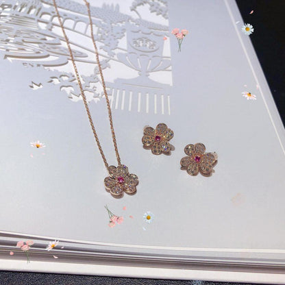 [Amore Jewels]FRIVOLE ROSE GOLD FLOWER DIAMOND NECKLACE
