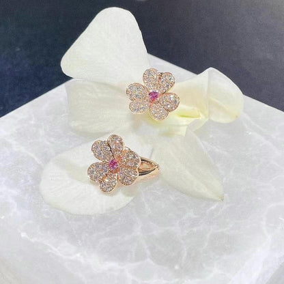 [Amore Jewels]FRIVOLE PINK GOLD FLOWER DIAMOND EARRINGS