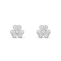 [Amore Jewels]FRIVOLE SILVER FLOWER DIAMOND EARRINGS
