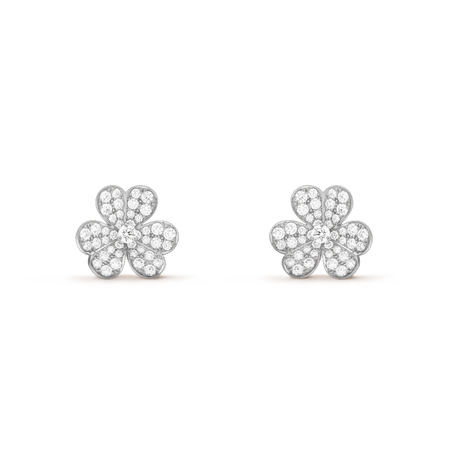 [Amore Jewels]FRIVOLE SILVER FLOWER DIAMOND EARRINGS